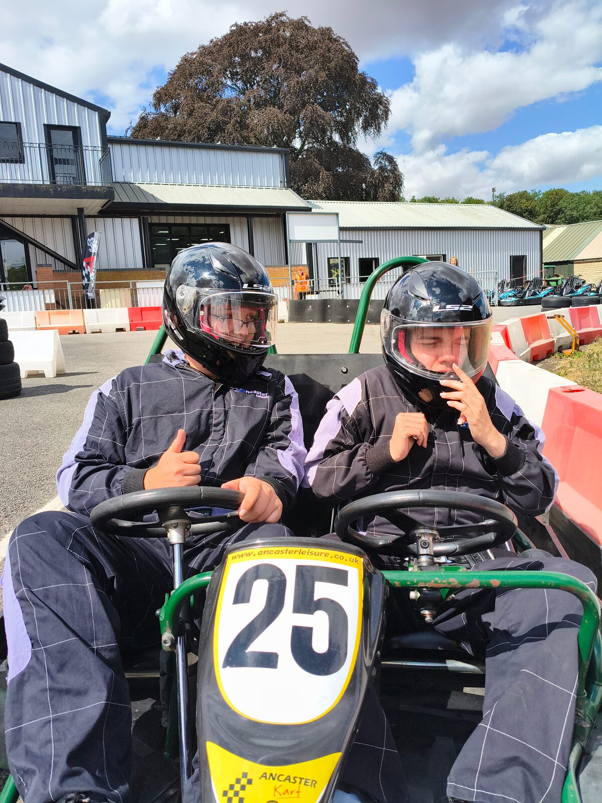 Getting ready for a go karting session