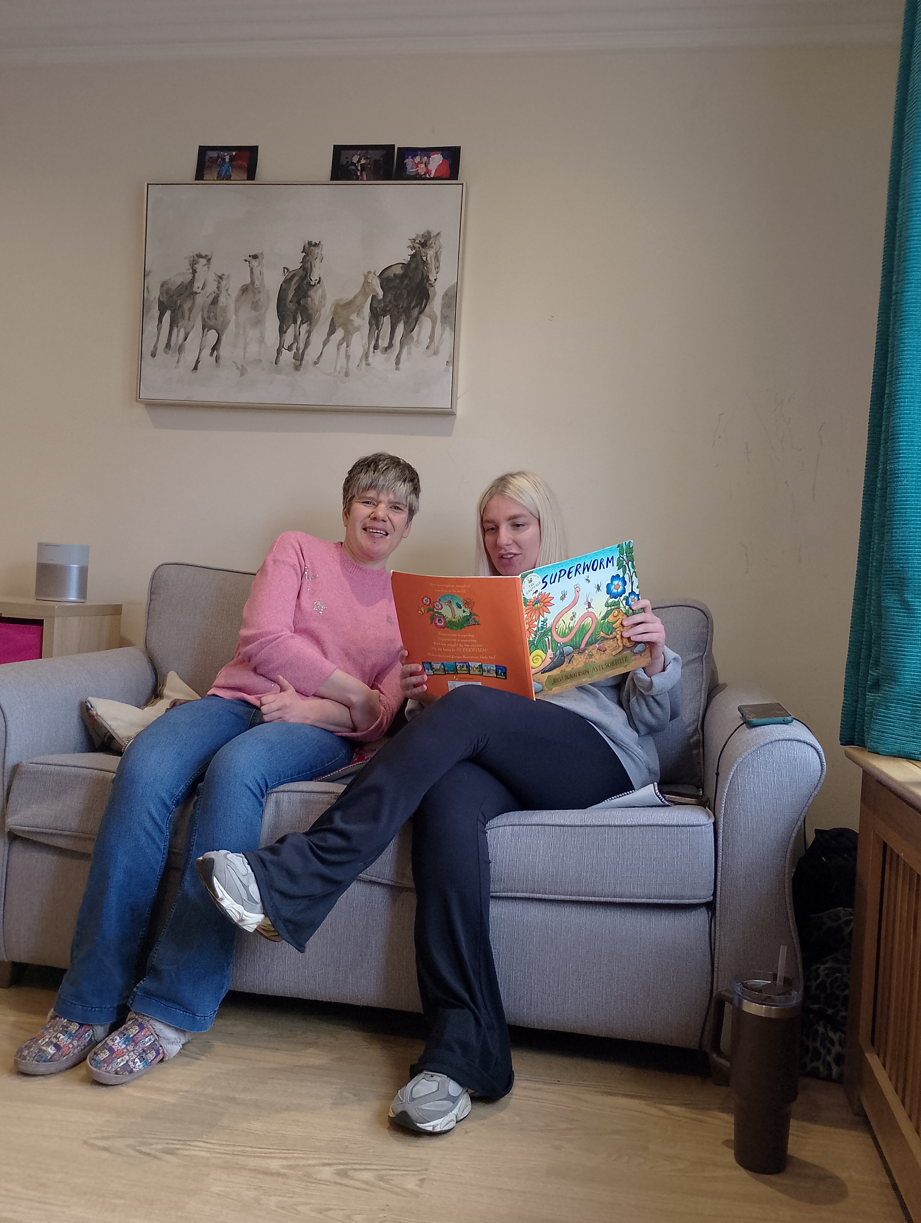 Reading together in a supported living home